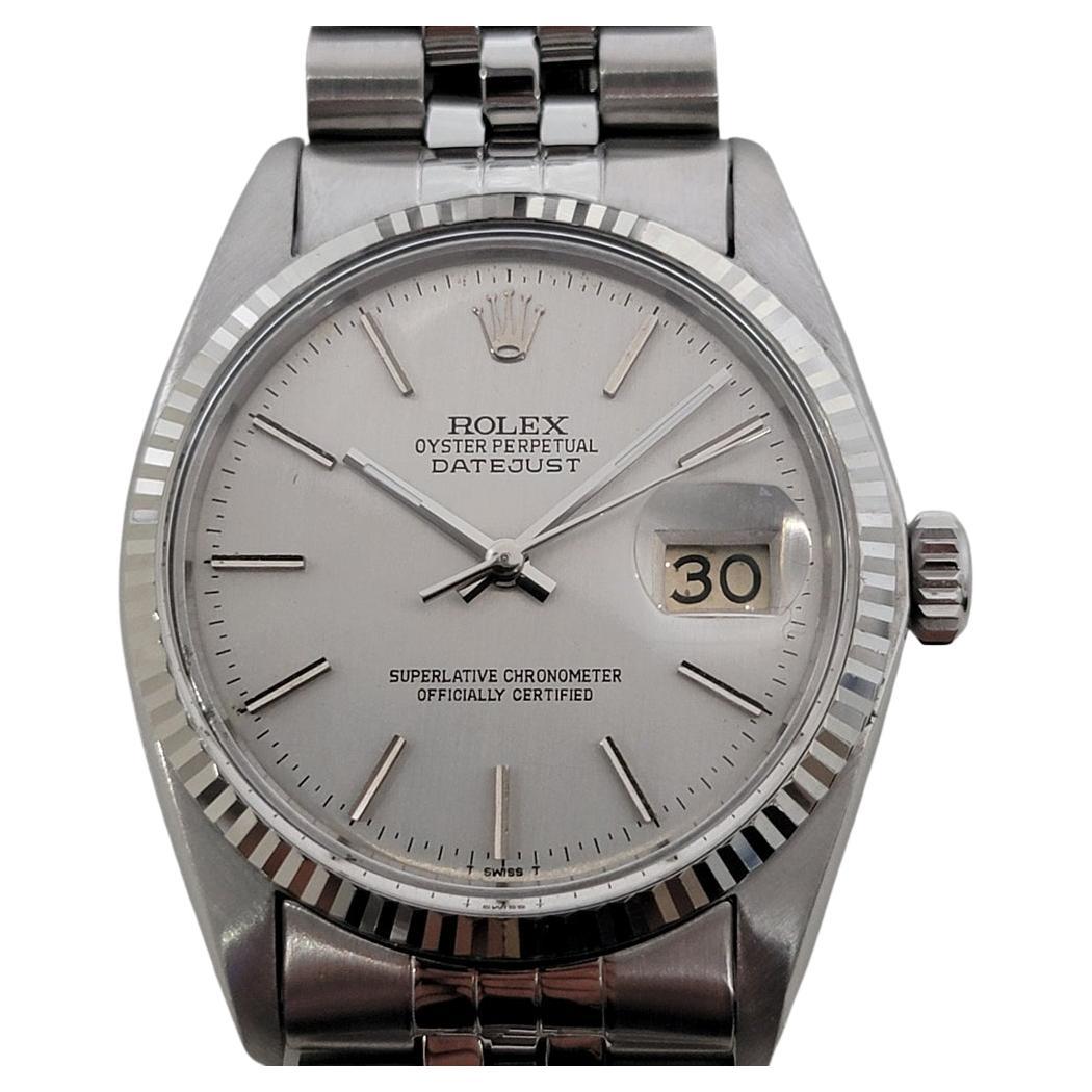 Mens Rolex Datejust Ref 16014 36mm 18k White Gold SS Automatic 1970s Swiss RA515