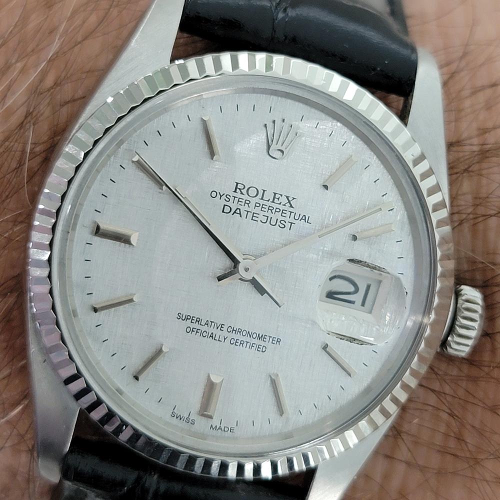 Mens Rolex Datejust Ref 16014 36mm 18k White Gold SS Automatic 1980s RA392B For Sale 9