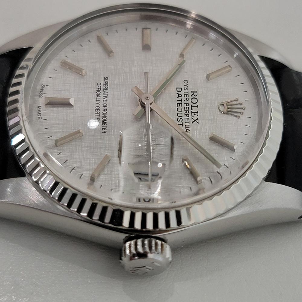 Mens Rolex Datejust Ref 16014 36mm 18k White Gold SS Automatic 1980s RA392B For Sale 1