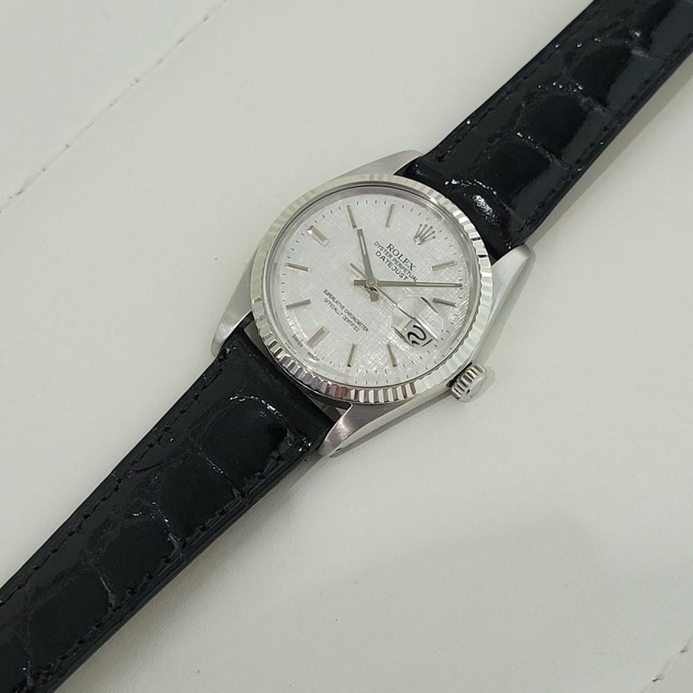 Mens Rolex Datejust Ref 16014 36mm 18k White Gold SS Automatic 1980s RA392B For Sale 3