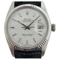 Mens Rolex Datejust Ref 16014 36mm 18k White Gold SS Automatic 1980s RA392B
