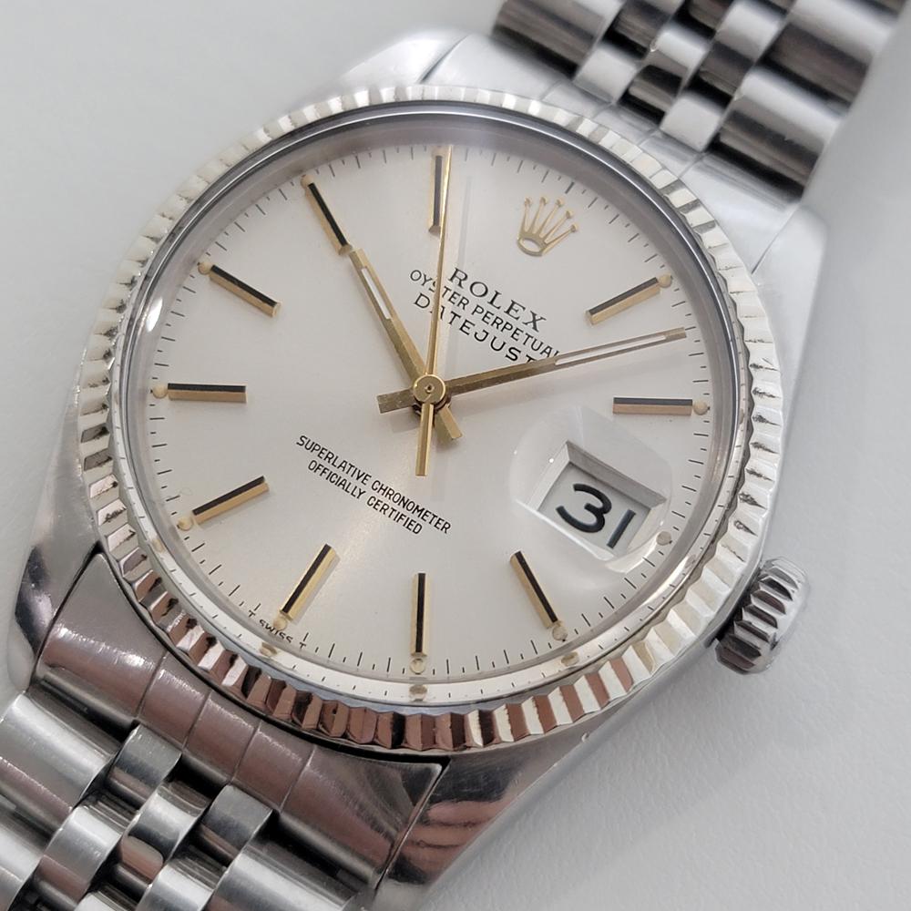 Herren Rolex Datejust Ref 16014 18k Weißgold SS Automatik 1980er Jahre Schweizer RA330 im Angebot 1