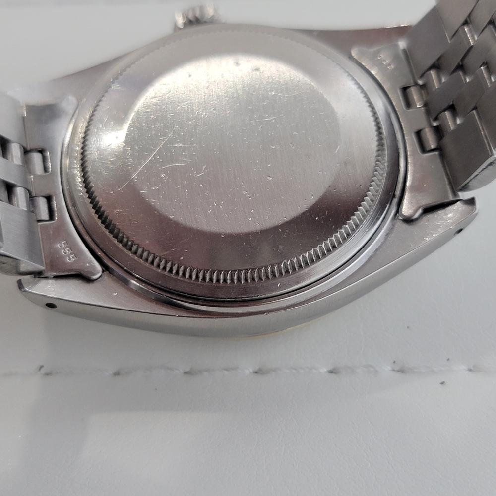 Mens Rolex Datejust Ref 16014 18k White Gold SS Automatic 1980s Swiss RA330 For Sale 2