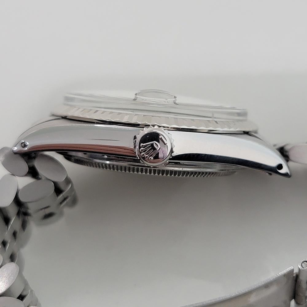 Mens Rolex Datejust Ref 16014 36mm 18k White Gold SS Automatic 1980s Swiss RA392 For Sale 4