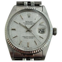 Mens Rolex Datejust Ref 16014 36mm 18k White Gold SS Automatic 1980s Swiss RA392