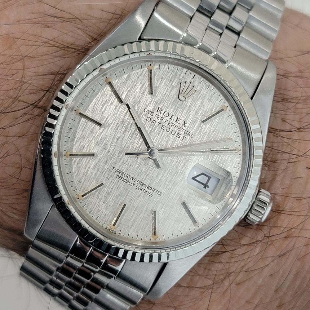 Rolex Datejust Uomo Ref 16014 36mm 18k White Gold SS Automatico 1980s Swiss RA484 11