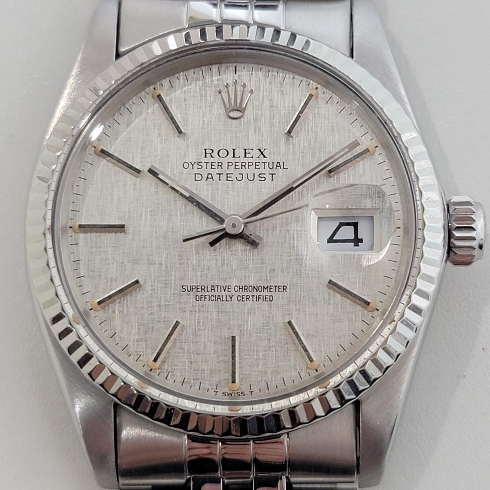 Icona senza tempo, Rolex Oyster Perpetual Datejust Ref.16014 automatico da uomo in oro bianco 18 ct. e acciaio inossidabile, 1983 circa, tutto originale, in eccellenti condizioni di funzionamento. Verificato autentico da un maestro orologiaio.