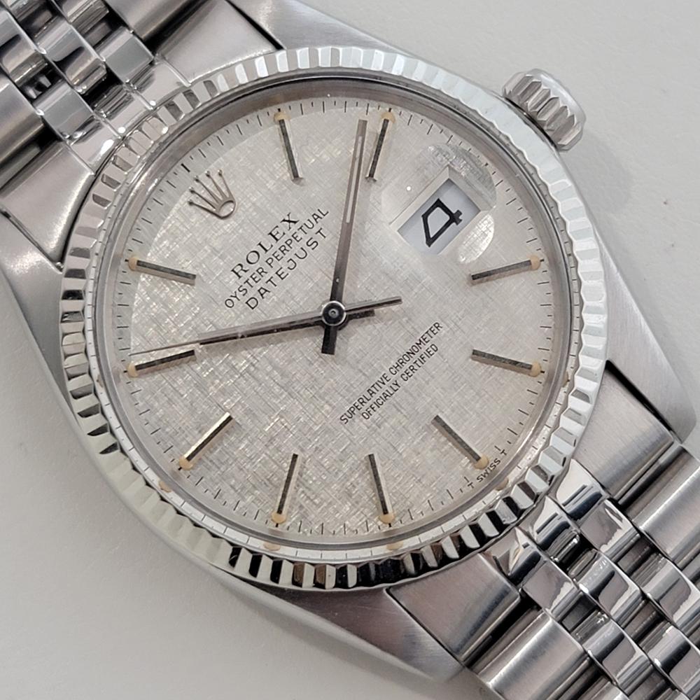 Rolex Datejust Uomo Ref 16014 36mm 18k White Gold SS Automatico 1980s Swiss RA484 In condizioni ottime a Beverly Hills, CA