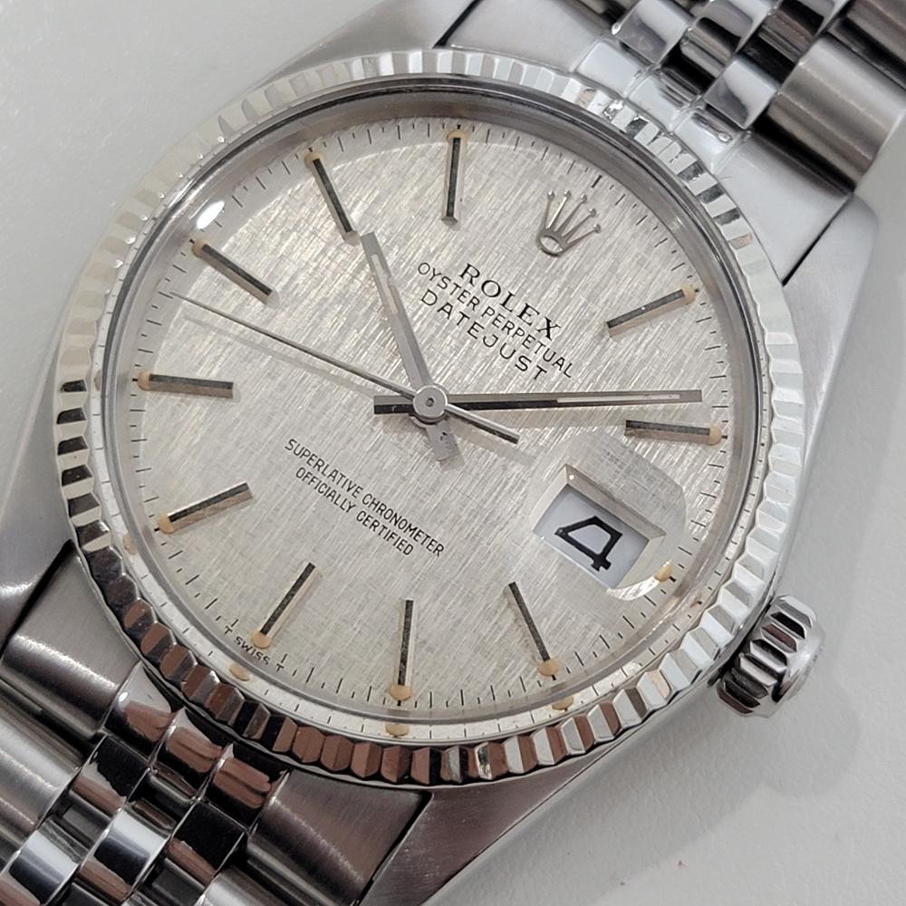 Rolex Datejust Uomo Ref 16014 36mm 18k White Gold SS Automatico 1980s Swiss RA484 1