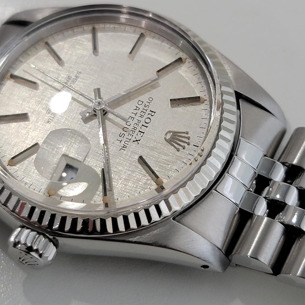 Rolex Datejust Uomo Ref 16014 36mm 18k White Gold SS Automatico 1980s Swiss RA484 3