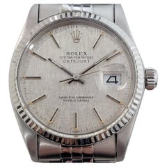 Rolex Datejust Uomo Ref 16014 36mm 18k White Gold SS Automatico 1980s Swiss RA484