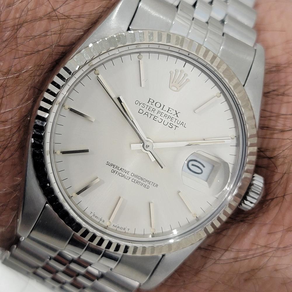 Mens Rolex Datejust Ref 16014 36mm 18k White Gold SS Automatic 1980s Swiss RA487 10