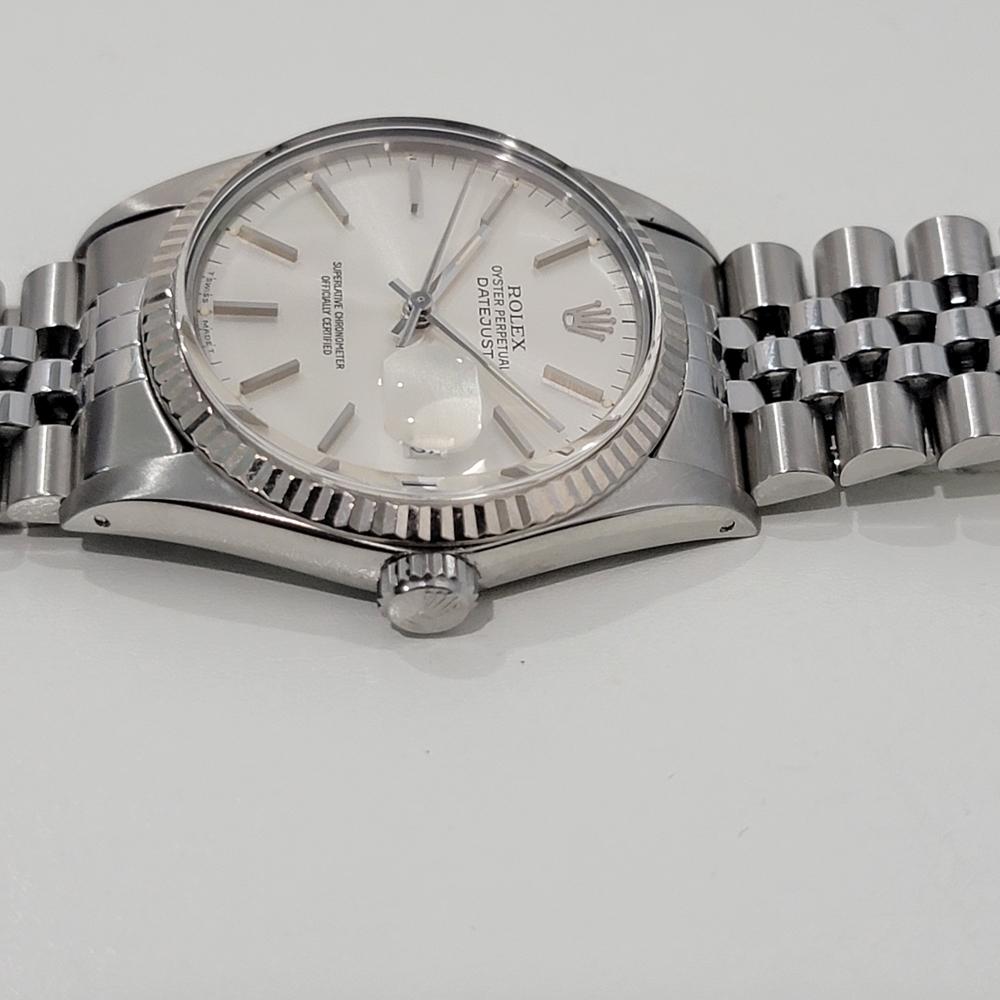 Mens Rolex Datejust Ref 16014 36mm 18k White Gold SS Automatic 1980s Swiss RA487 1