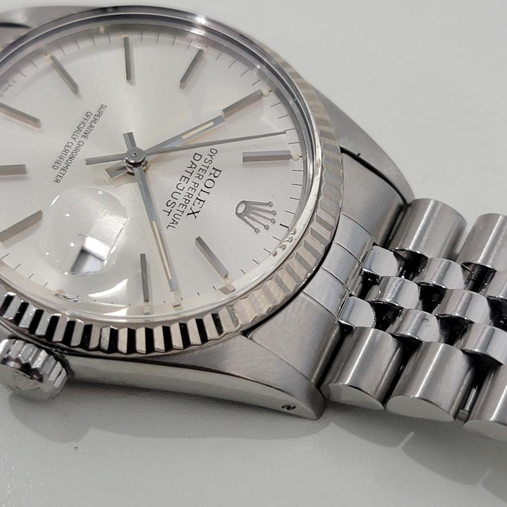 Mens Rolex Datejust Ref 16014 36mm 18k White Gold SS Automatic 1980s Swiss RA487 2