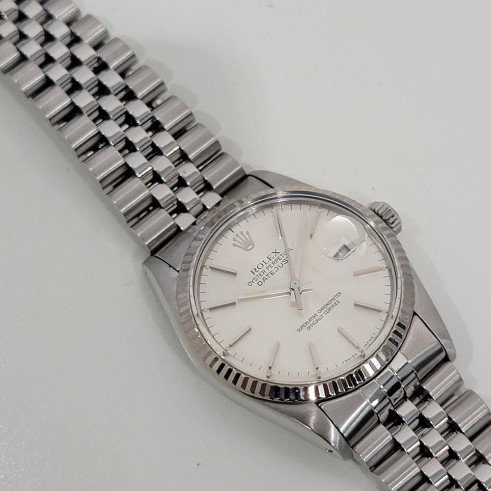 Mens Rolex Datejust Ref 16014 36mm 18k White Gold SS Automatic 1980s Swiss RA487 3