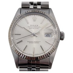 Mens Rolex Datejust Ref 16014 36mm 18k White Gold SS Automatic 1980s Swiss RA487