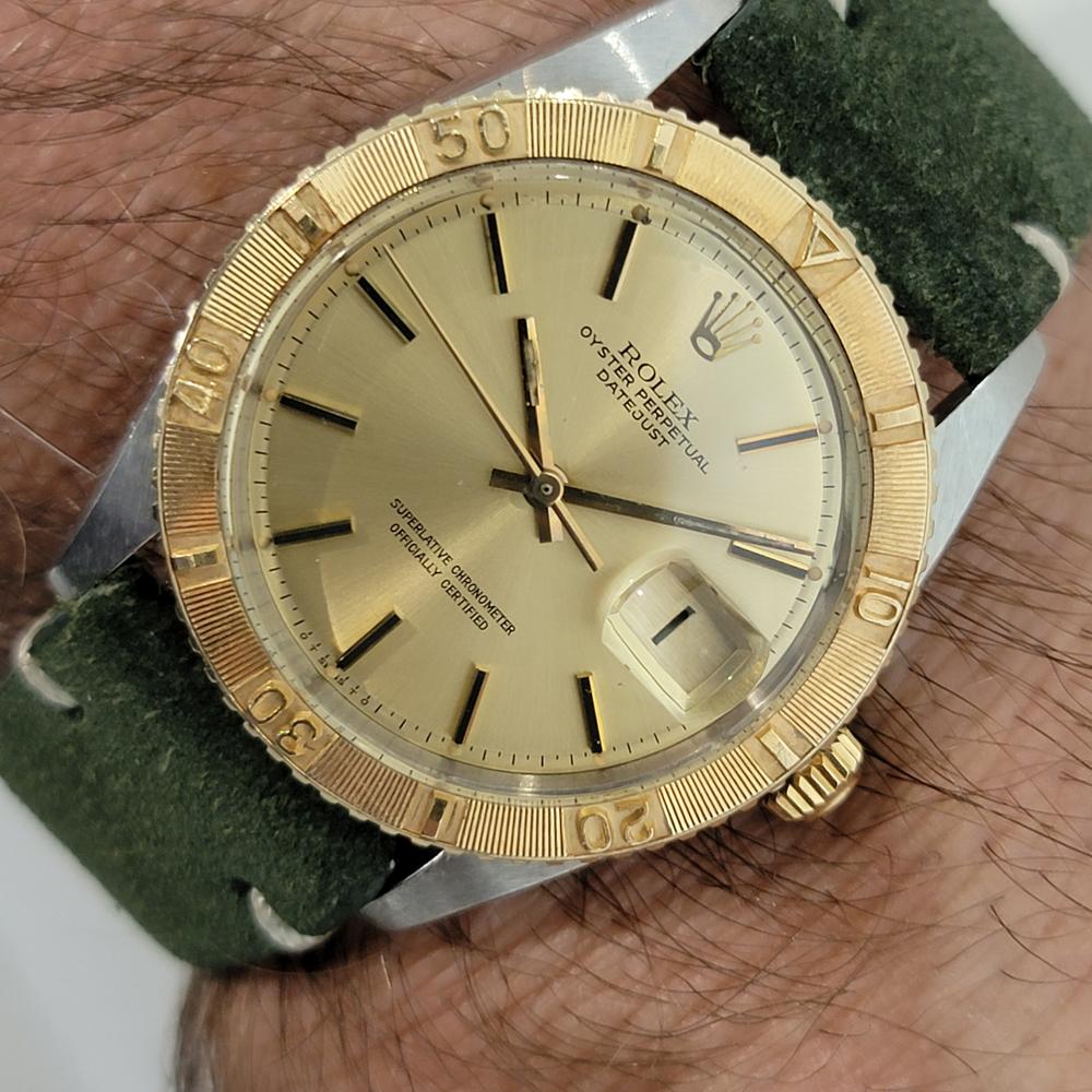 Mens Rolex Datejust Ref 1625 Thunderbird 36mm 18k Gold SS Auto 1970s RA355G For Sale 7