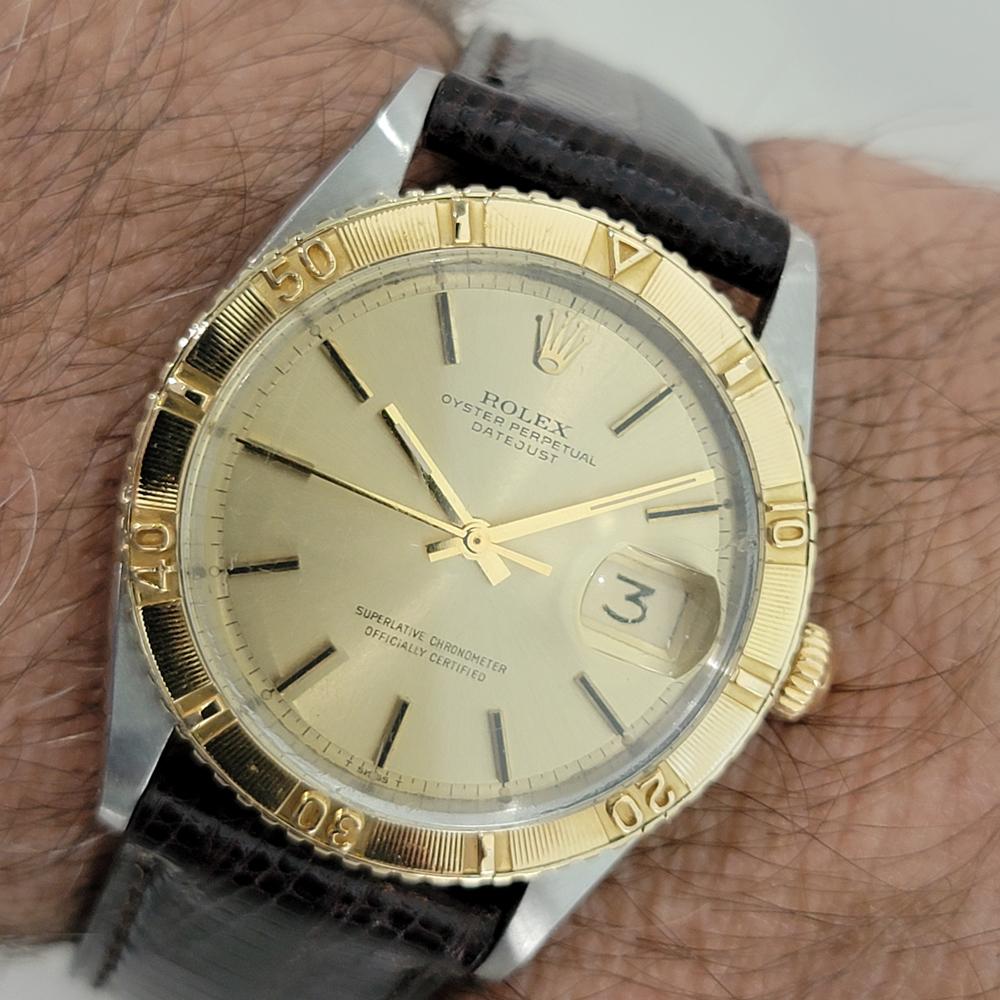 Mens Rolex Datejust Ref 1625 Thunderbird 36mm 18k Gold SS Automatic 1970s NA102 For Sale 8