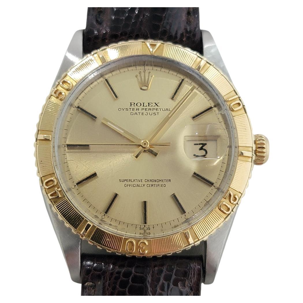 Mens Rolex Datejust Ref 1625 Thunderbird 36mm 18k Gold SS Automatic 1970s NA102