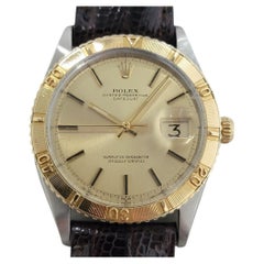 Mens Rolex Datejust Ref 1625 Thunderbird 36mm 18k Gold SS Automatic 1970s NA102