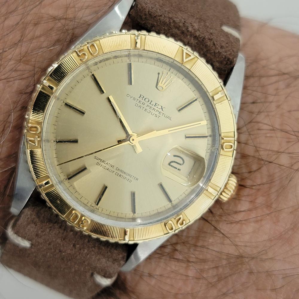 Mens Rolex Datejust Ref 1625 Thunderbird 36mm 18k Gold SS Automatic 1970s NA102B For Sale 8