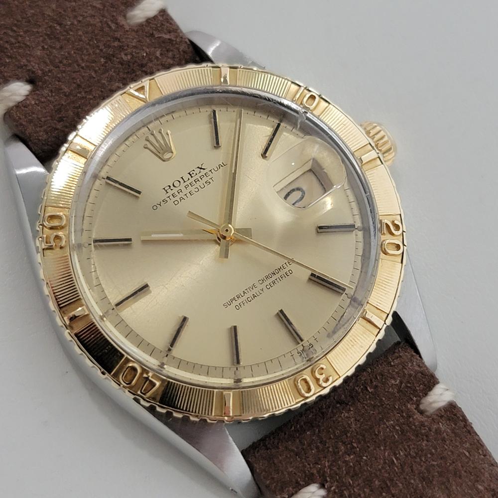 Retro Mens Rolex Datejust Ref 1625 Thunderbird 36mm 18k Gold SS Automatic 1970s NA102B For Sale