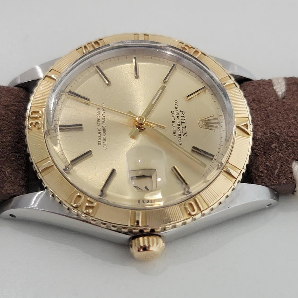 Men's Mens Rolex Datejust Ref 1625 Thunderbird 36mm 18k Gold SS Automatic 1970s NA102B For Sale