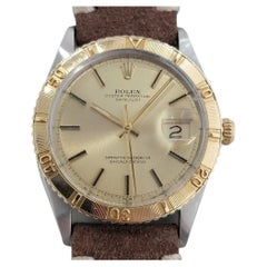 Mens Rolex Datejust Ref 1625 Thunderbird 36mm 18k Gold SS Automatic 1970s NA102B