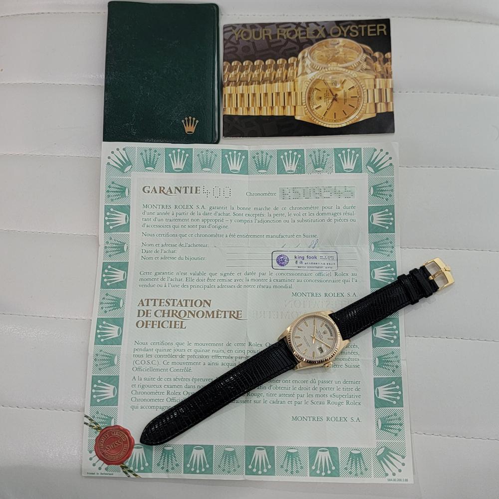 Mens Rolex Day Date President 18038 18k Gold Automatic 1980s w Papers NA101 7