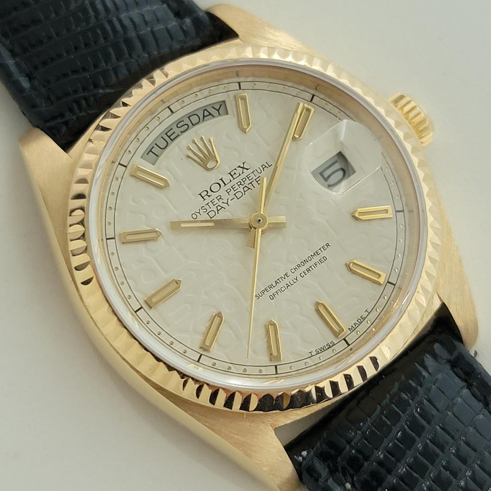 Modern Mens Rolex Day Date President 18038 18k Gold Automatic 1980s w Papers NA101