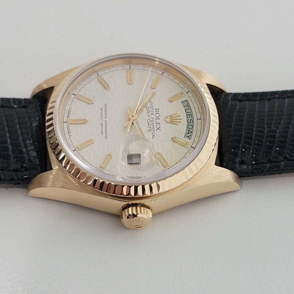 Men's Mens Rolex Day Date President 18038 18k Gold Automatic 1980s w Papers NA101