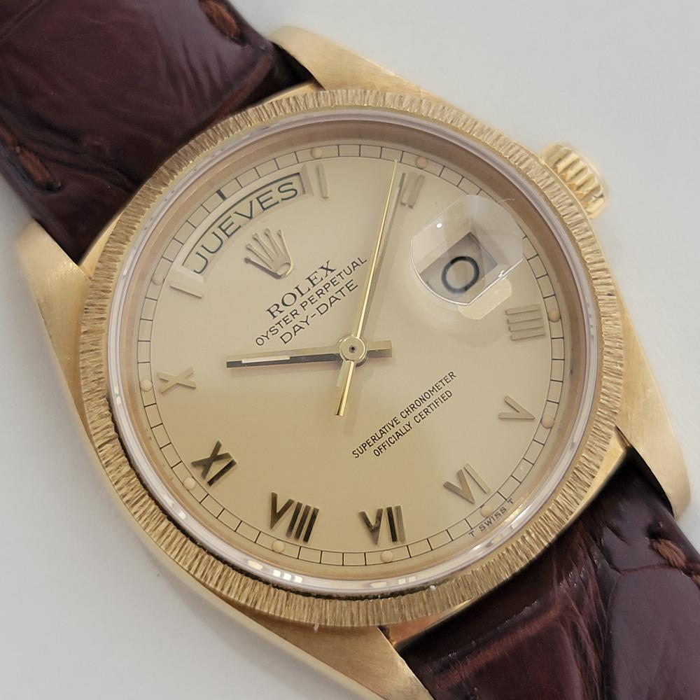 Modern Mens Rolex Day Date President 18078 18k Solid Gold Automatic 1970s Luxury RA409