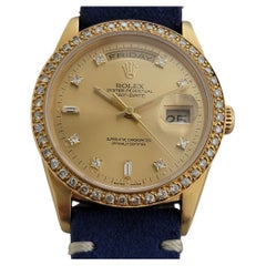 Mens Rolex Day Date President 18238 18k Gold Diamond Automatic 1990s RA342B