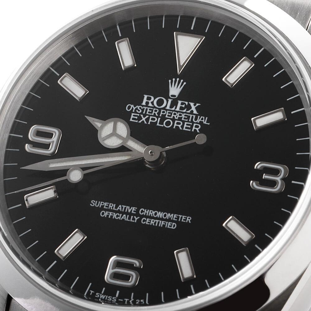 Men's Rolex Explorer I 14270 Black Dial, Tritium, T Series, Single Buckle, Used 3
