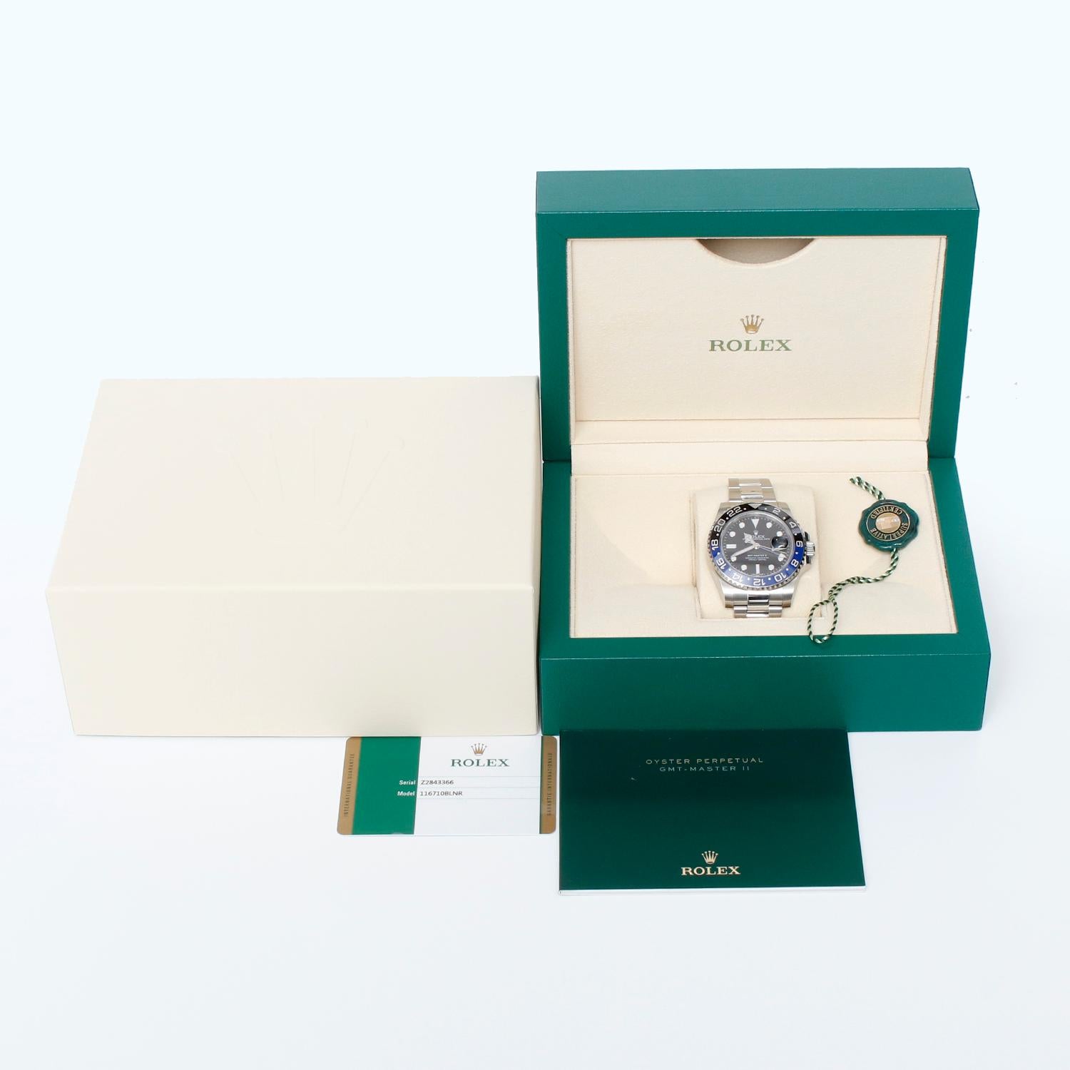 Rolex GMT - Master II Edelstahl Herrenuhr Schwarz/Blaue Lünette 116710 (11671 im Angebot 2