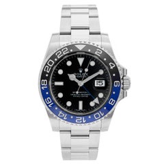 Men's Rolex GMT, Master ii Stainless Steel Watch Black/Blue Bezel 116710