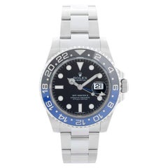 Men's Rolex GMT - Master II Stainless Steel Watch Black/Blue Bezel 116710 (11671