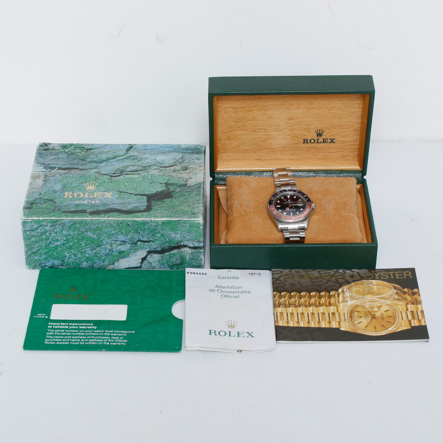 Men's Rolex GMT - Master II Watch 16710 Pepsi Rotating Bezel For Sale 3