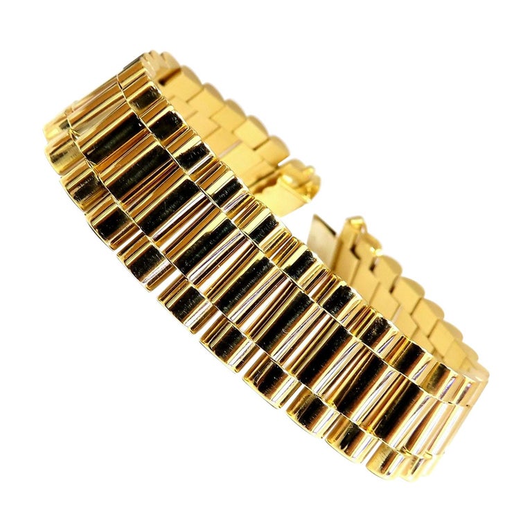 Men's Rolex Link Bracelet 18 Karat For Sale at 1stDibs