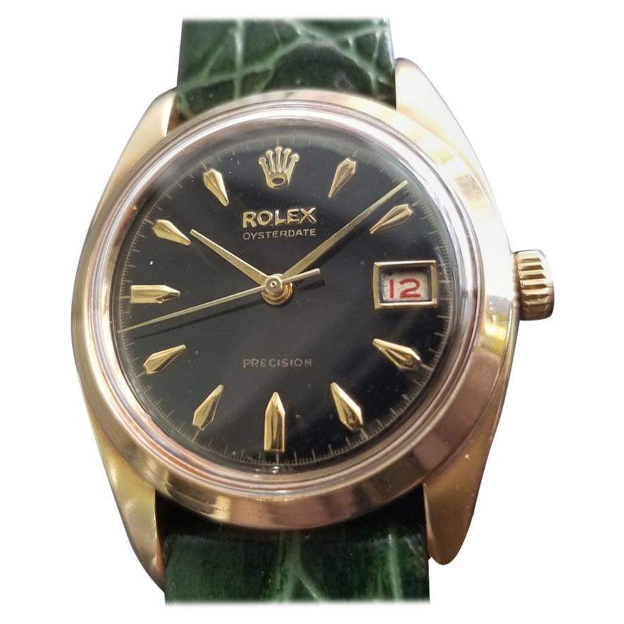 Men's Rolex OysteDate Precision 6494 Gold-Capped Hand-Wind, c.1950s MA199GRN