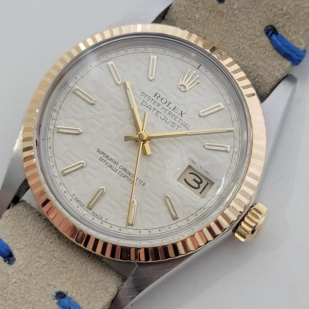 Men's Mens Rolex Oyster 16013 Datejust 36mm 18k SS Computer Dial Automatic 1980s RA524 For Sale