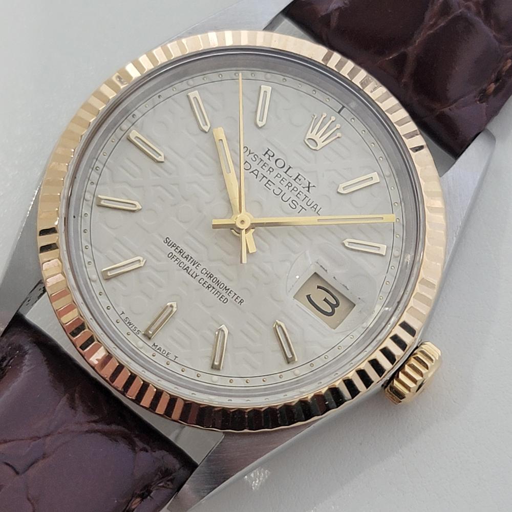 Men's Mens Rolex Oyster 16013 Datejust 36mm 18k SS Computer Dial Automatic 1980s RA524 For Sale