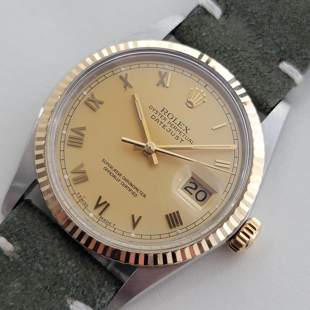 Men's Mens Rolex Oyster 16013 Datejust 36mm 18k SS Computer Dial Automatic 1980s RA524 For Sale