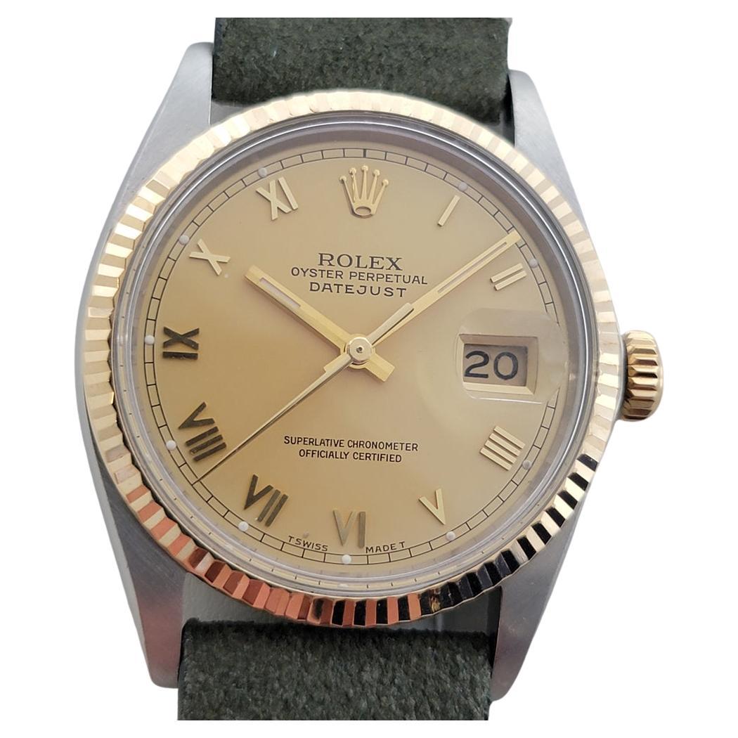 Mens Rolex Oyster 16013 Datejust 36mm 18k SS Computer Dial Automatic 1980s RA524