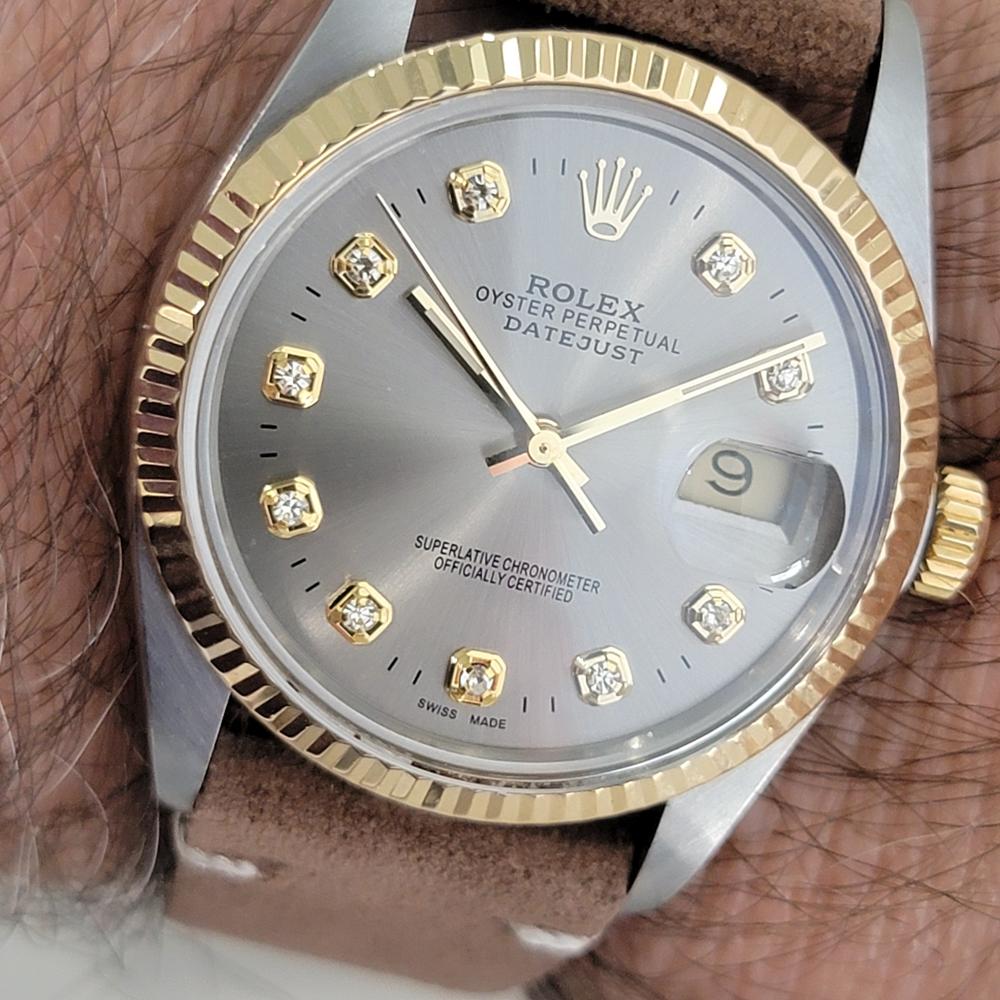 Mens Rolex Oyster 16013 Datejust 36mm 18k SS Date Diamond Automatic 1980s RA522 9