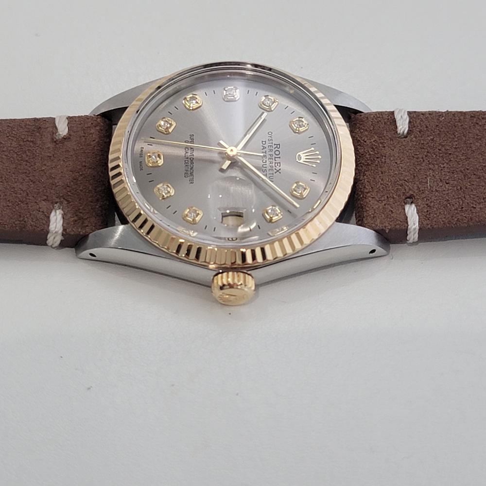 Mens Rolex Oyster 16013 Datejust 36mm 18k SS Date Diamond Automatic 1980s RA522 1