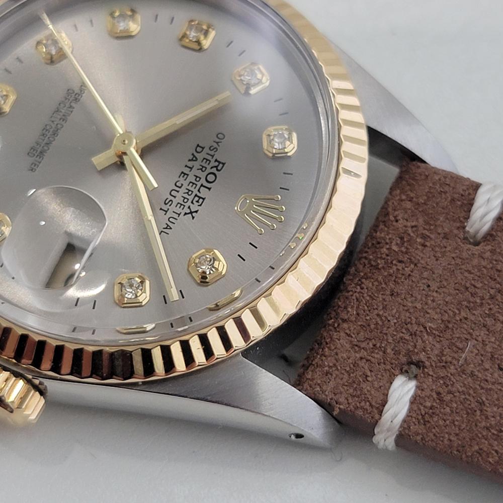 Mens Rolex Oyster 16013 Datejust 36mm 18k SS Date Diamond Automatic 1980s RA522 2