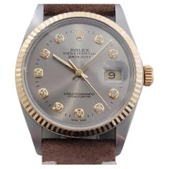 Mens Rolex Oyster 16013 Datejust 36mm 18k SS Date Diamond Automatic 1980s RA522