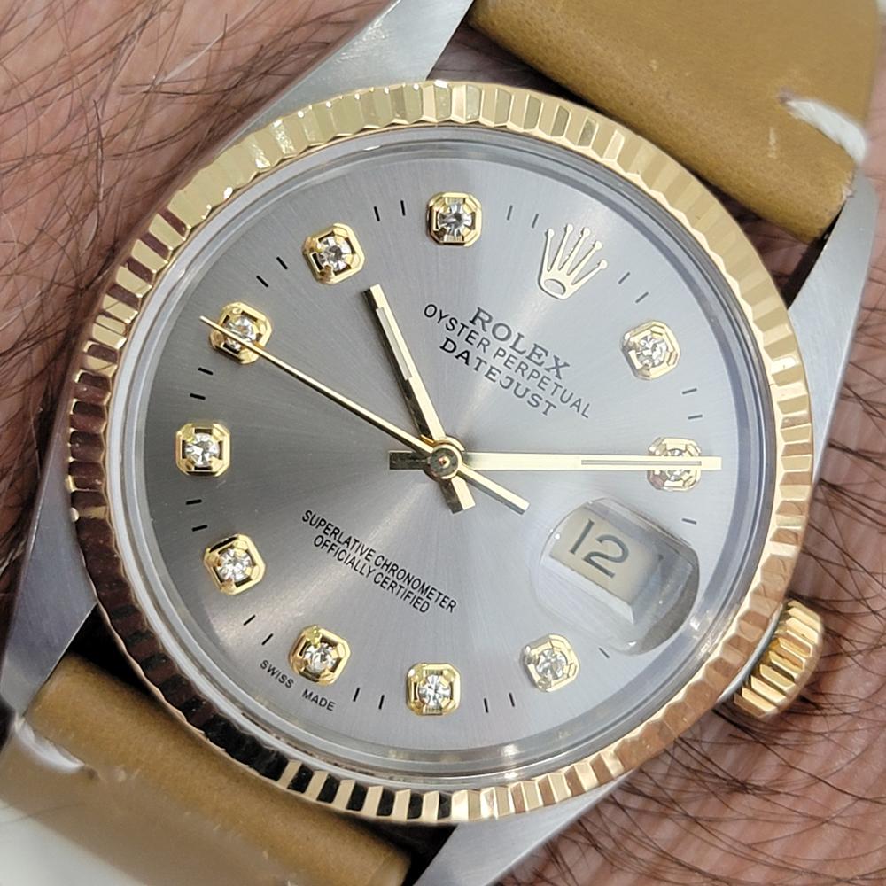 Mens Rolex Oyster 16013 Datejust 36mm 18k SS  Diamond Automatic 1980s RA522B 9
