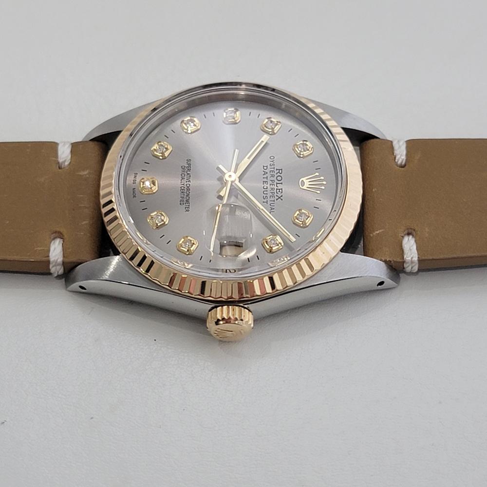 Mens Rolex Oyster 16013 Datejust 36mm 18k SS  Diamond Automatic 1980s RA522B 1